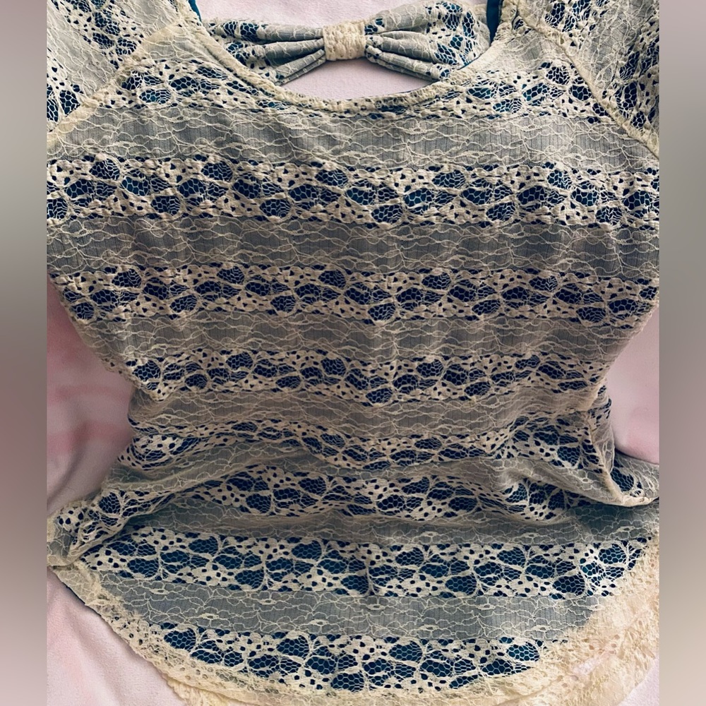 Sunny Lime lace Circles and Cycles shirt